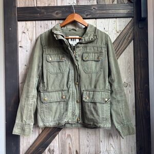Kut from the Kloth green denim utility jacket size large